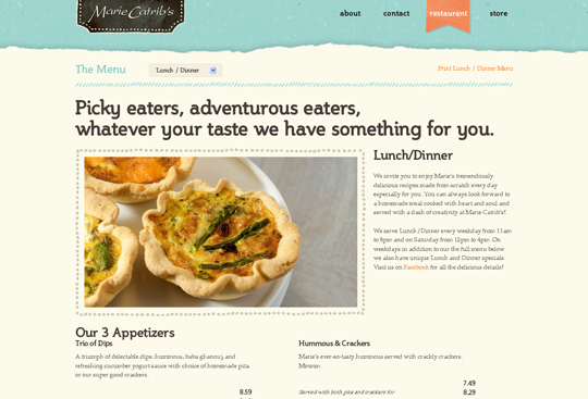 Showcase of Beautiful Restaurant Websites 13
