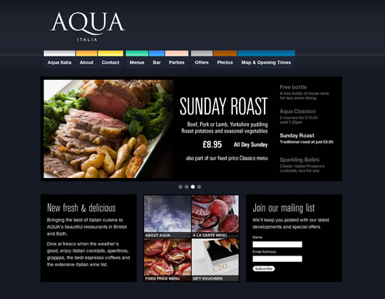 Showcase of Beautiful Restaurant Websites 2
