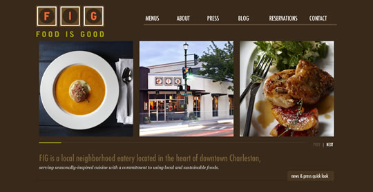Showcase of Beautiful Restaurant Websites 20