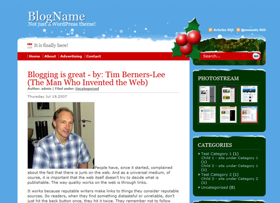 25 Free Web Design Themes for Christmas 7