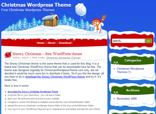 25 Free Web Design Themes for Christmas 9