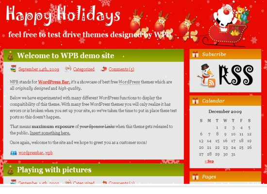 25 Free Web Design Themes for Christmas 10