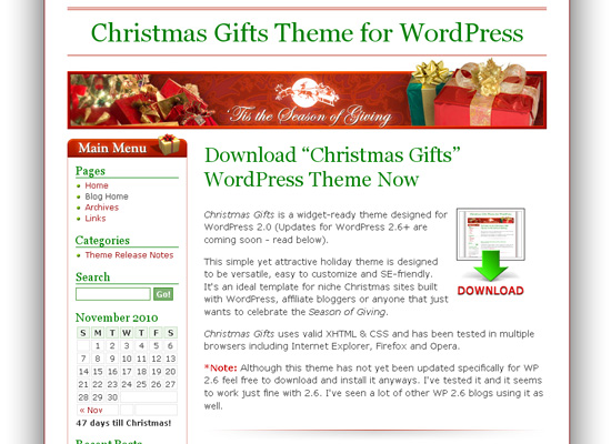25 Free Web Design Themes for Christmas 3