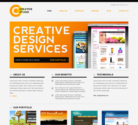 30 Beautiful and Creative Free Web Template with PSD 8