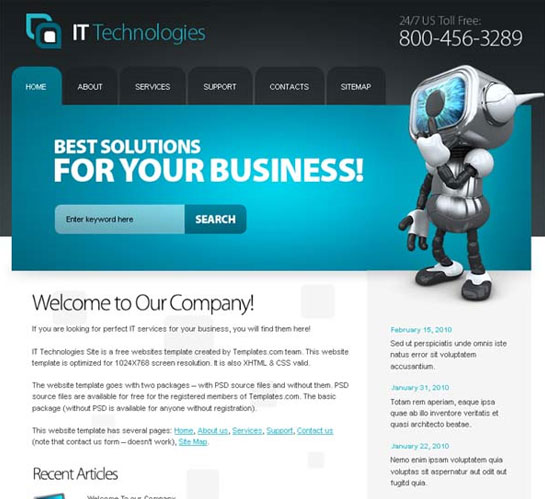 30 Beautiful and Creative Free Web Template with PSD 12