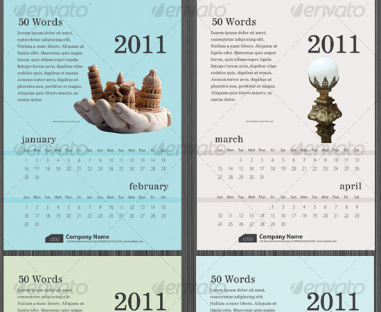 20 Beautiful and Useful Premium Calendar Resources with PSD/EPS File 9