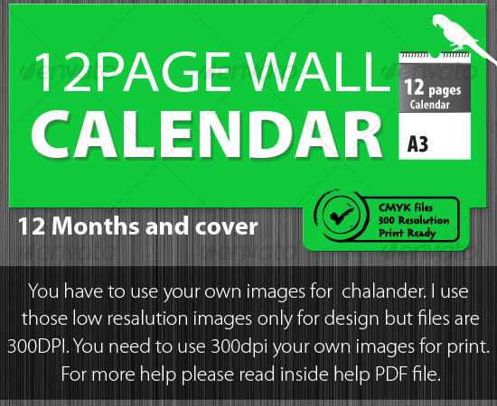 20 Beautiful and Useful Premium Calendar Resources with PSD/EPS File 12