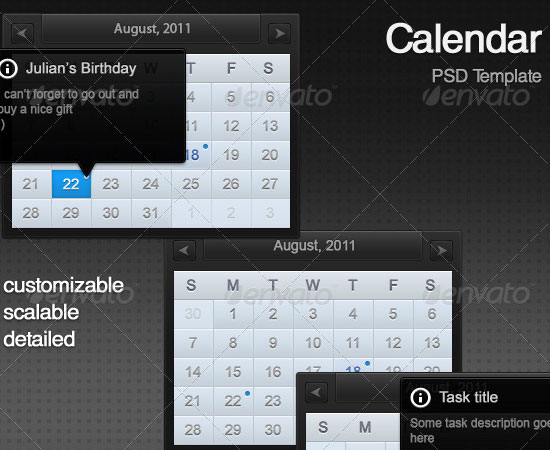 20 Beautiful and Useful Premium Calendar Resources with PSD/EPS File 3