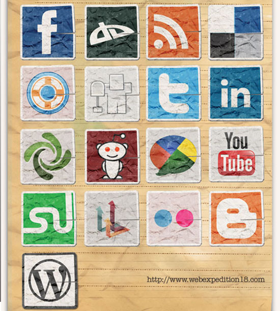 18 Free Social Media Icon Sets with Awesome Creativity 2