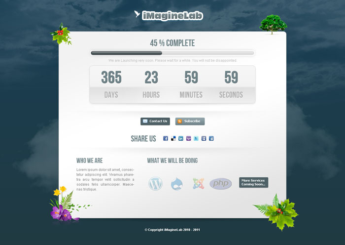 Free Download: iMagineLab Coming Soon Html/CSS/PSD Template 3