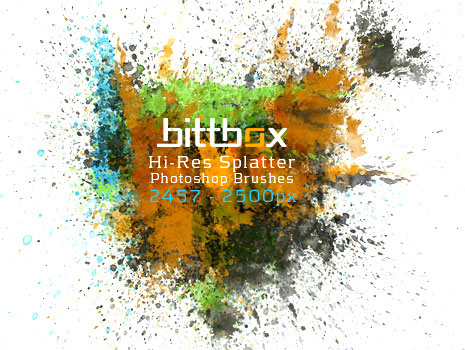 10 Set of Splatter, Spray and Watercolor Free Photoshop Brushes 1