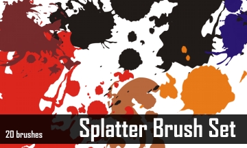 10 Set of Splatter, Spray and Watercolor Free Photoshop Brushes 3