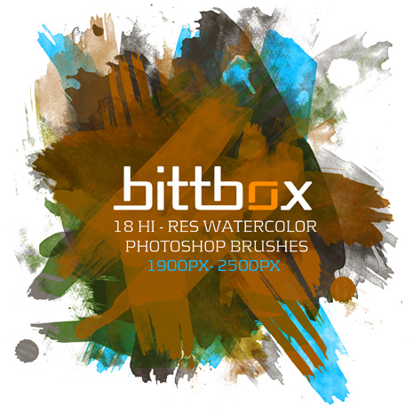 10 Set of Splatter, Spray and Watercolor Free Photoshop Brushes 8