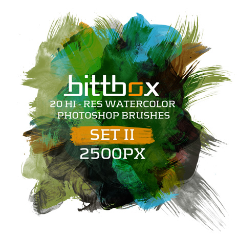 10 Set of Splatter, Spray and Watercolor Free Photoshop Brushes 9