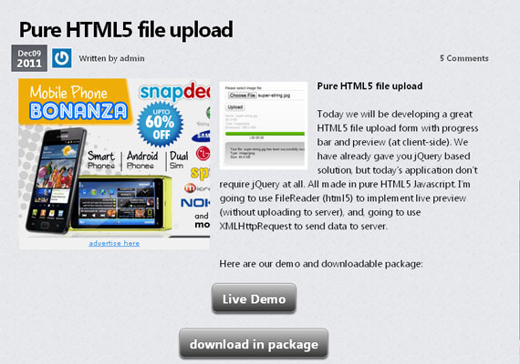 HTML5 File Uploading Tutorials for Designers and Developers 1
