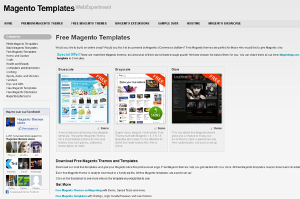 Websites to Download Free Magento Templates 1