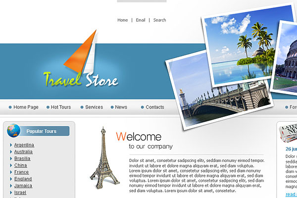 20 Best Free Travel Website Template 1