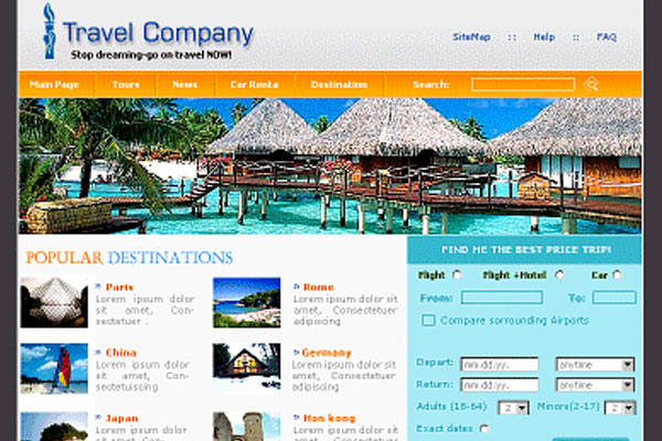 20 Best Free Travel Website Template 19