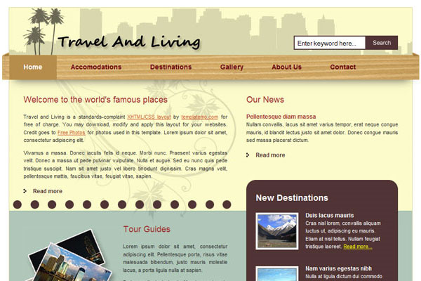 20 Best Free Travel Website Template 6