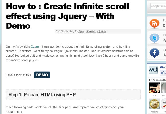 10 Free jQuery Scrolling Plugins for Web Designers