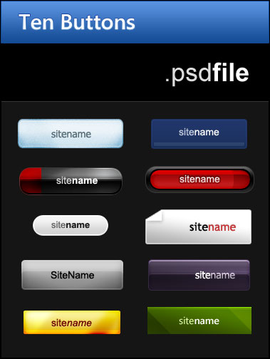 15 Useful Set of Free Buttons in PSD for Web Designers 11