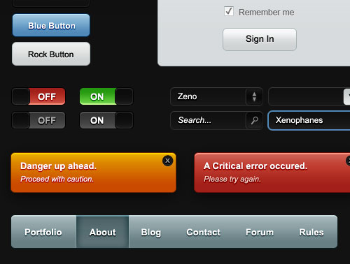 15 Useful Set of Free Buttons in PSD for Web Designers 5