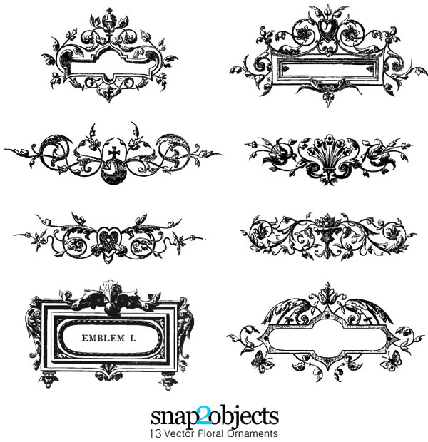 20 Free Set of Ornaments Vector Resources 8