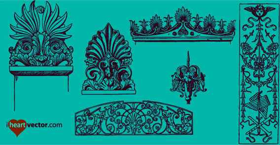 20 Free Set of Ornaments Vector Resources 10