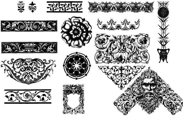 20 Free Set of Ornaments Vector Resources