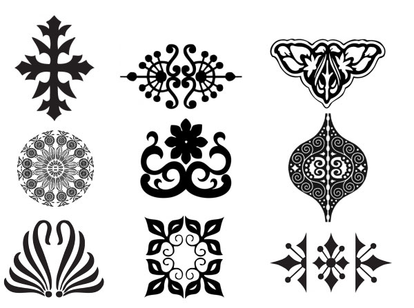 20 Free Set of Ornaments Vector Resources 3