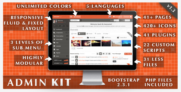 10 Responsive Admin Console HTML Templates 2