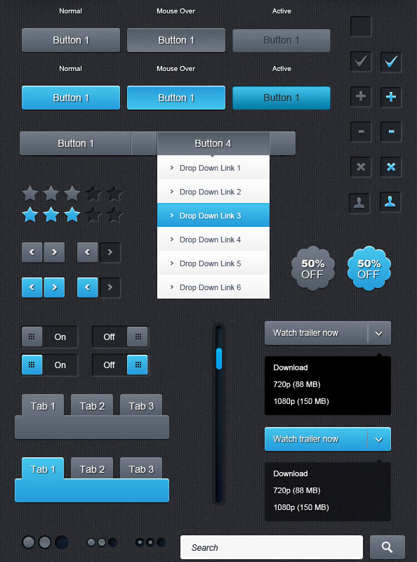 20 Useful Set of Free Web Element PSD 17
