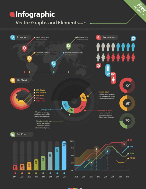 10 Free Design Kits (PSD, AI, and EPS Files) to Create Infographics 2