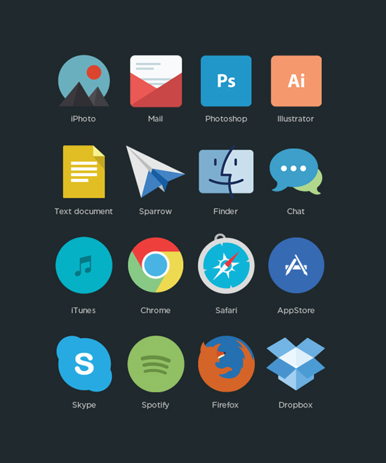 30+ Latest Free Flat Icon Sets For Your Use 23