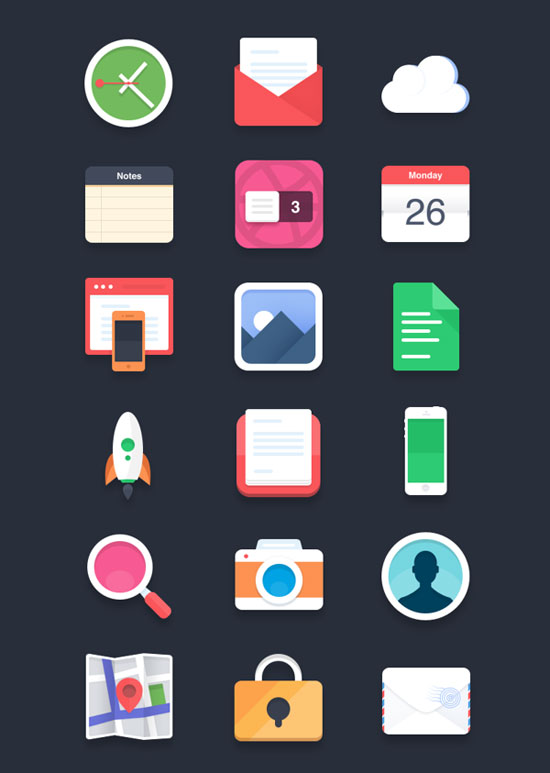 30+ Latest Free Flat Icon Sets For Your Use 28