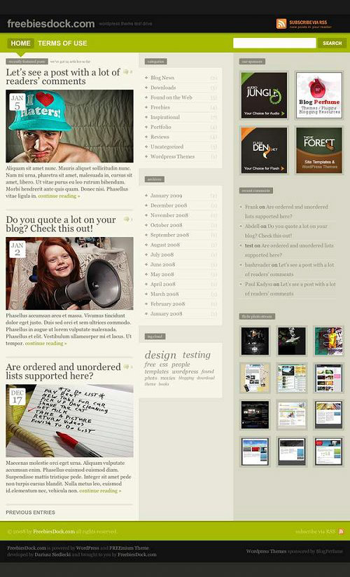 25 Free High Quality WordPress Themes 10