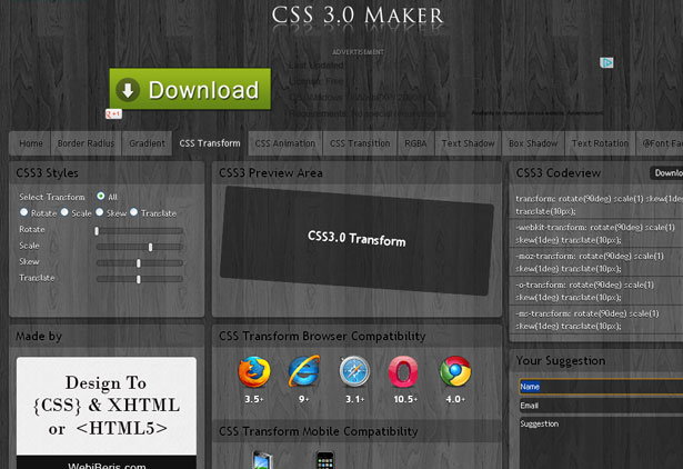 10 Useful Resources of HTML5 and CSS3 Generators 4