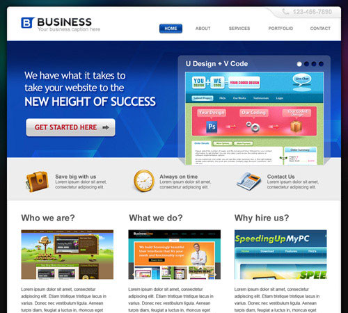20 Beautifully Designed Free PSD Website Template 1