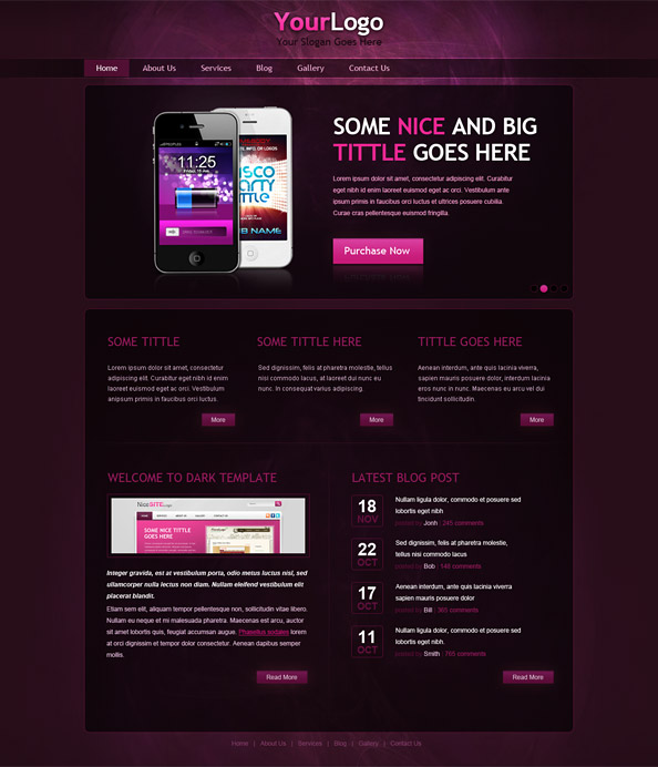 20 Beautifully Designed Free PSD Website Template 9
