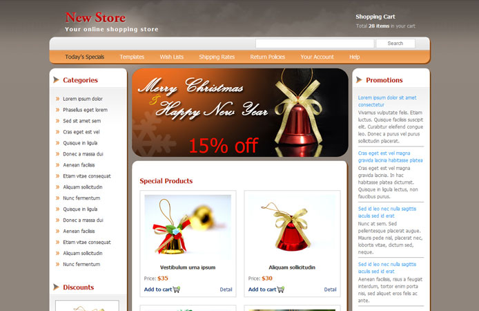 15 Free Christmas Web Element and Website Template 12