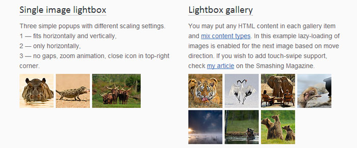 10 Effective jQuery Lightbox Plugins 6 10 Effective jQuery Lightbox Plugins 6