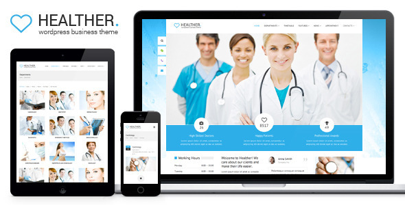 10 High Quality Premium Responsive Wordpress Theme 3 Healther - Medical & Health WordPress Theme