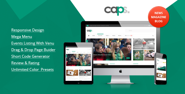 10 High Quality Premium Responsive Wordpress Theme 9 Caps Responsive News/ Magazine WordPress Theme