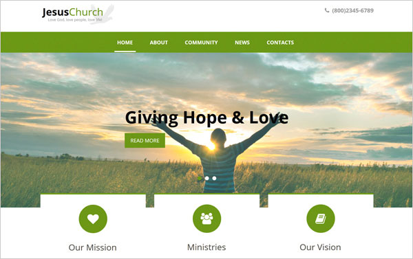 Religious Website Design: Top 5 Features to Use 3 Religious-Website-Design-with-Green-Elements