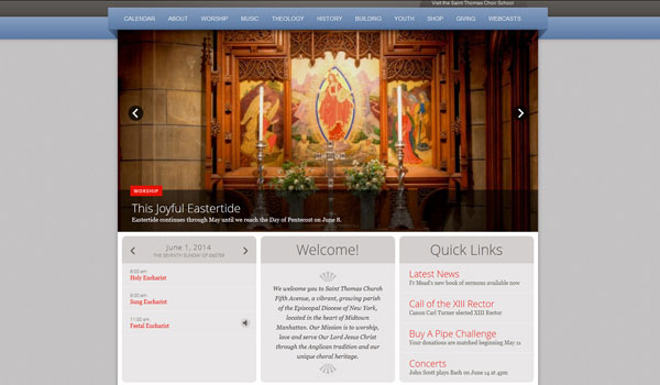 Religious Website Design: Top 5 Features to Use 14 Saint-Thomas-Church-with-Clean-Layout-and-Brief-Calendar