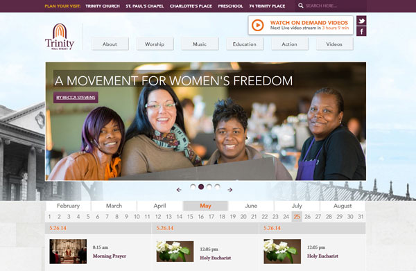 Religious Website Design: Top 5 Features to Use 13 Trinity-Wall-Street-Website-with-a-Detailed-Event-Calendar