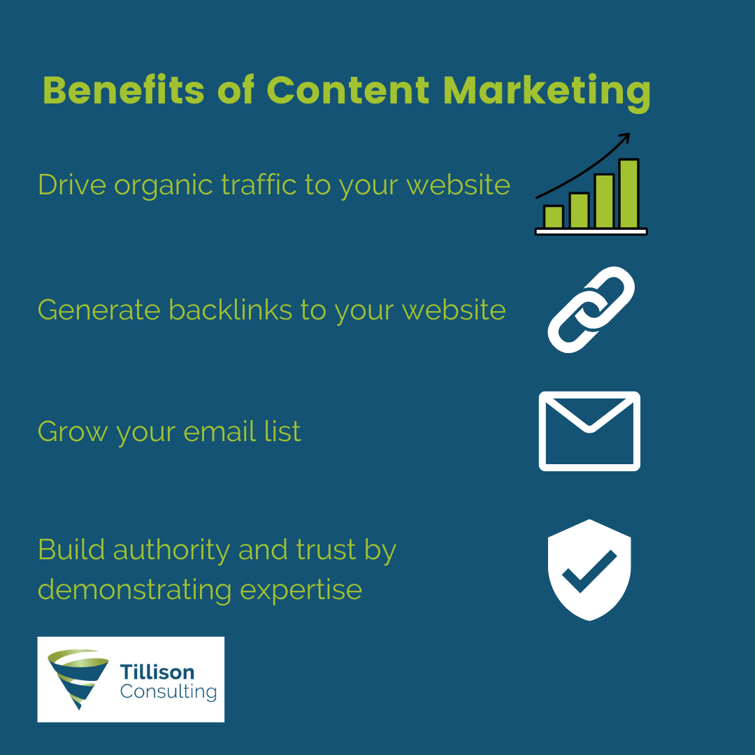 Benefits of content marketing infographic
