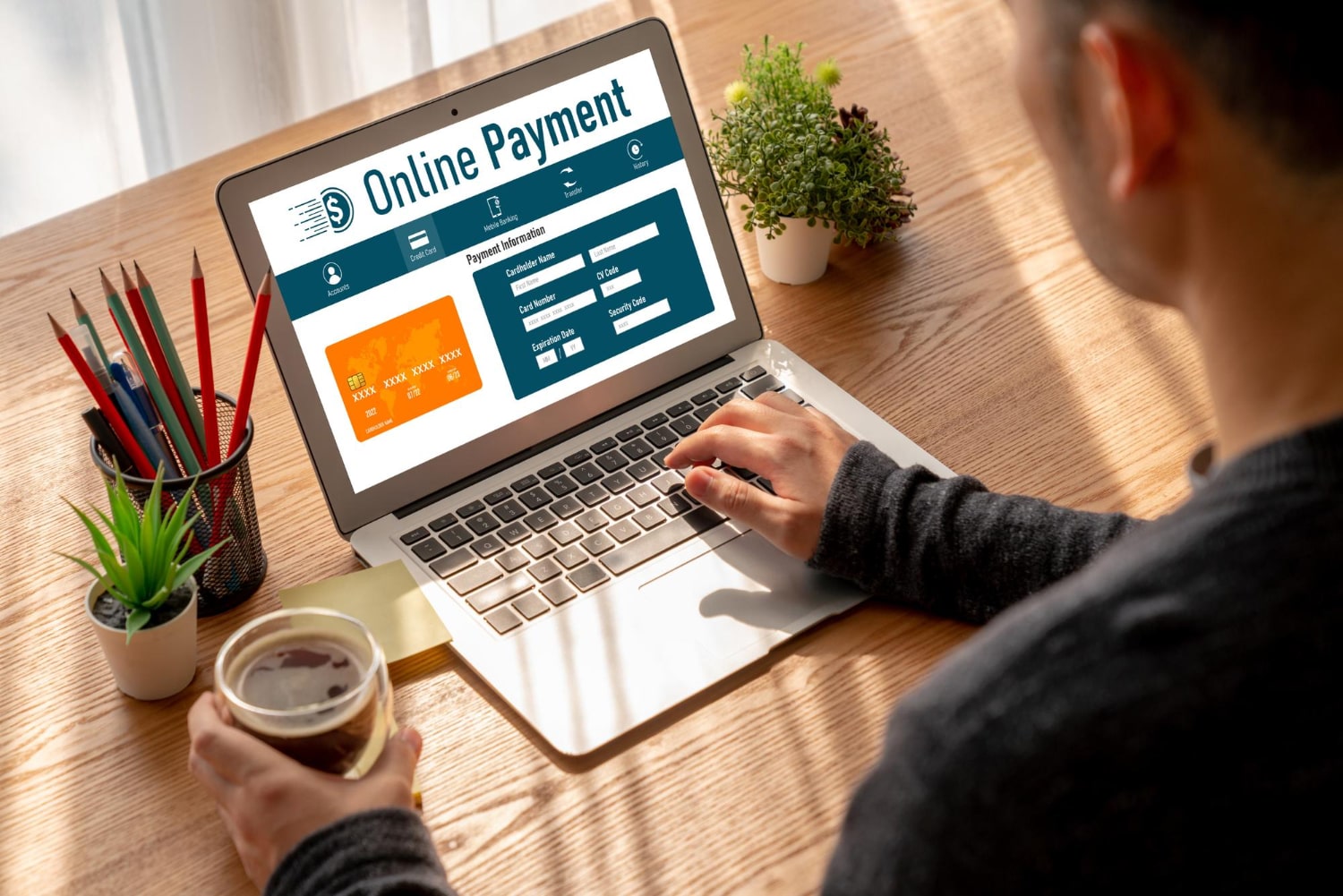 Payment options on the checkout page 