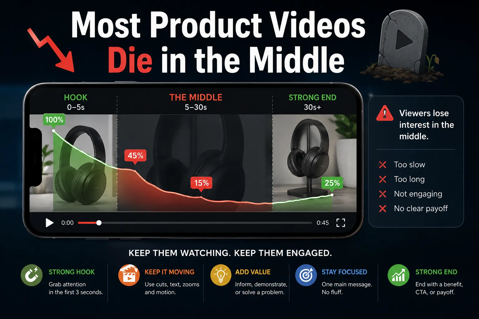 Editing for Impact: Powerful Techniques for Creating Eye-Catching Short-Form Product Videos 1 Most Product Videos Die in the Middle