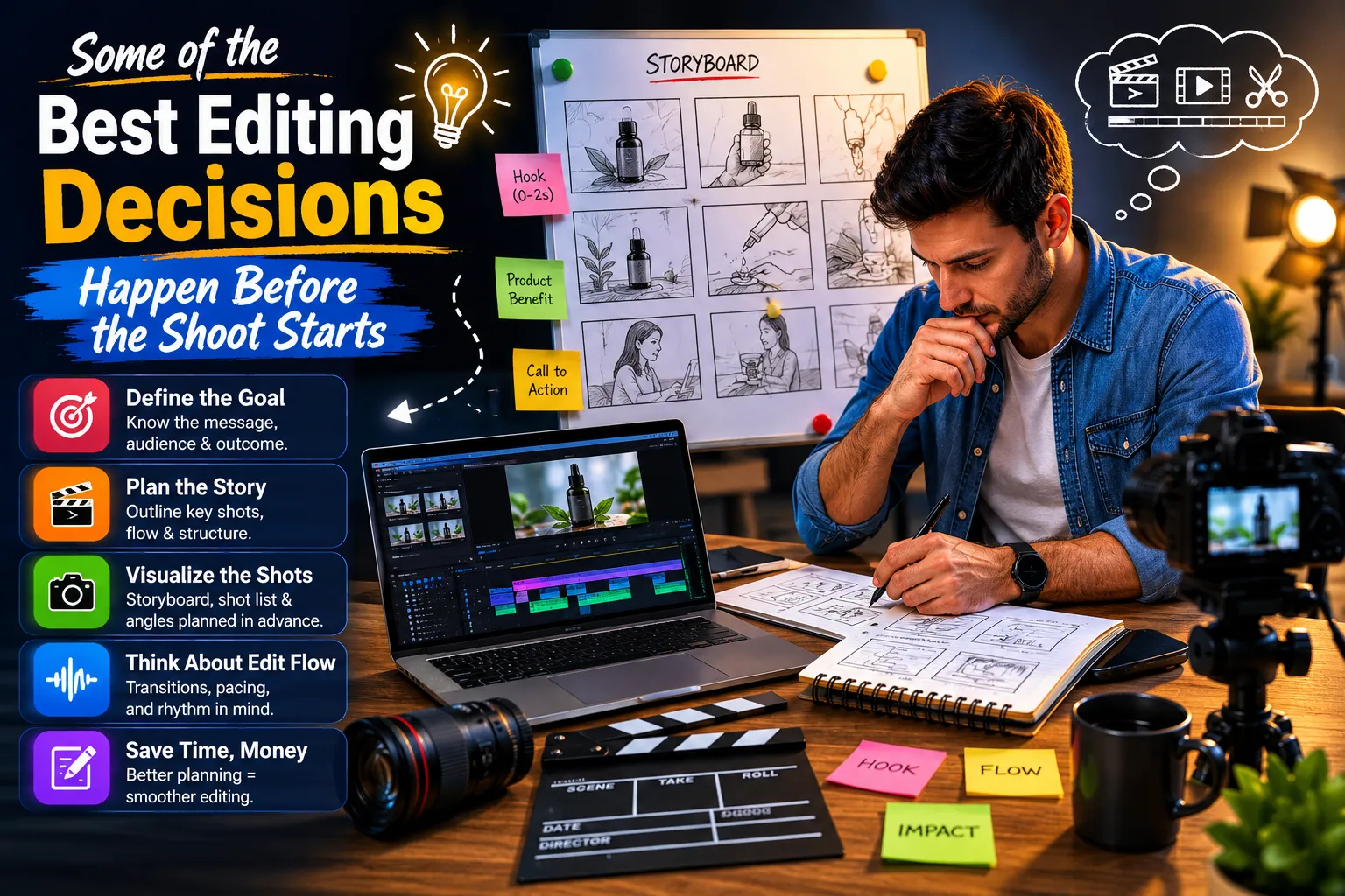 Editing for Impact: Powerful Techniques for Creating Eye-Catching Short-Form Product Videos 5 Some of the Best Editing Decisions Happen Before the Shoot Starts